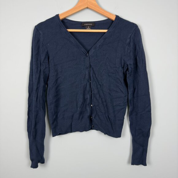 Atmosphere Sweaters - Atmosphere Women's Navy Classic Crewneck Cardigan, Size M